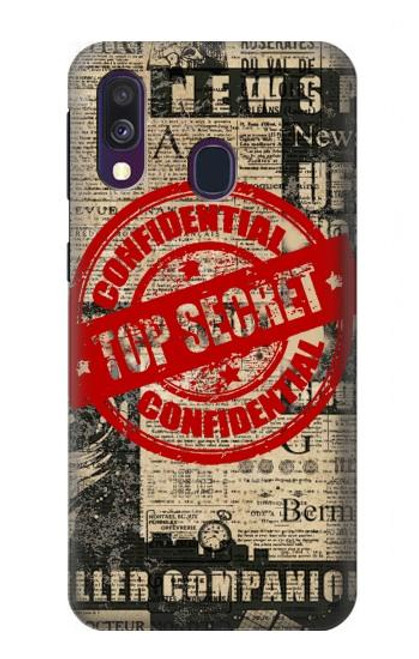 S3937 Text Top Secret Art Vintage Case For Samsung Galaxy A40