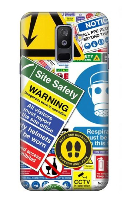 S3960 Safety Signs Sticker Collage Case For Samsung Galaxy A6+ (2018), J8 Plus 2018, A6 Plus 2018