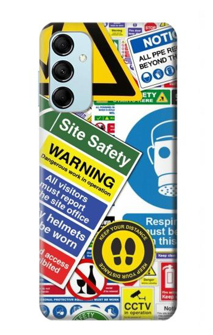 S3960 Safety Signs Sticker Collage Case For Samsung Galaxy M14
