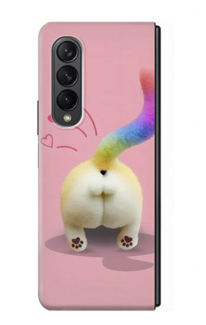 S3923 Cat Bottom Rainbow Tail Case For Samsung Galaxy Z Fold 3 5G