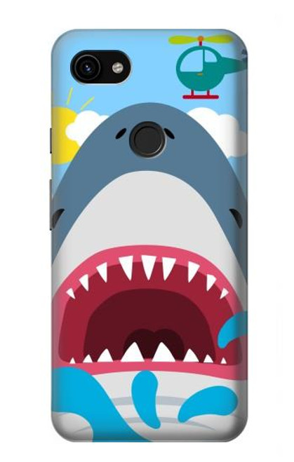 S3947 Shark Helicopter Cartoon Case For Google Pixel 3a XL