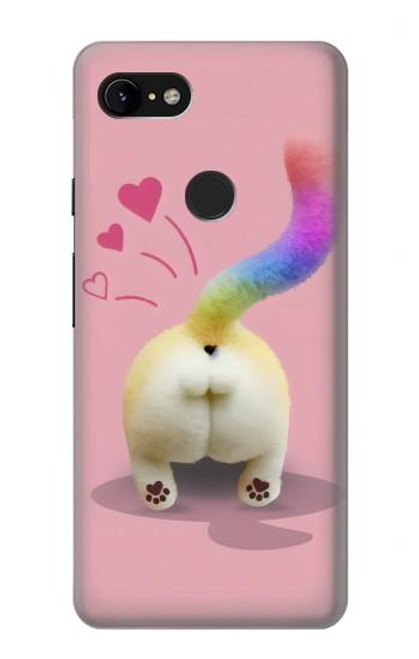 S3923 Cat Bottom Rainbow Tail Case For Google Pixel 3 XL