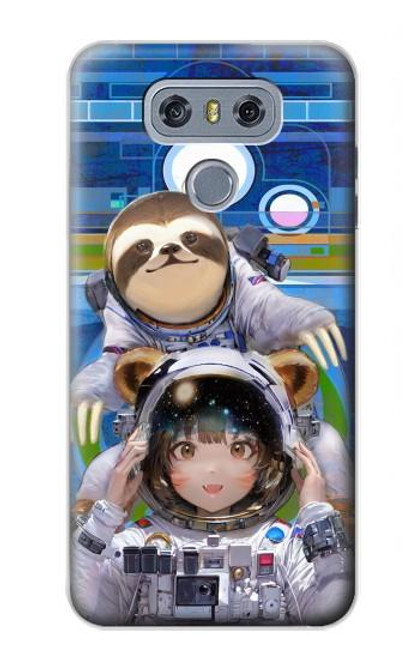 S3915 Raccoon Girl Baby Sloth Astronaut Suit Case For LG G6