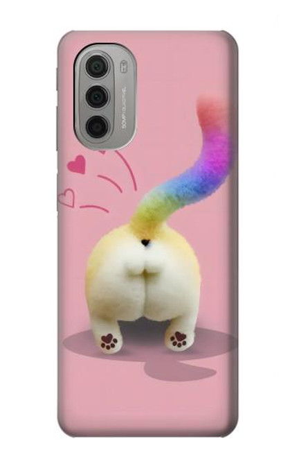 S3923 Cat Bottom Rainbow Tail Case For Motorola Moto G51 5G
