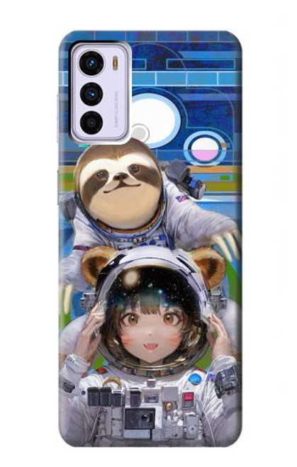 S3915 Raccoon Girl Baby Sloth Astronaut Suit Case For Motorola Moto G42