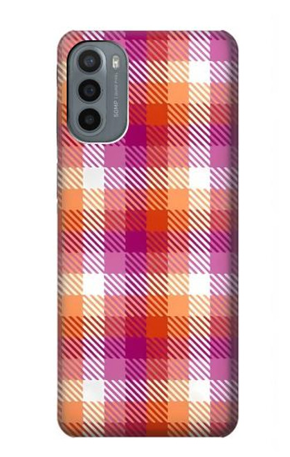 S3941 LGBT Lesbian Pride Flag Plaid Case For Motorola Moto G31