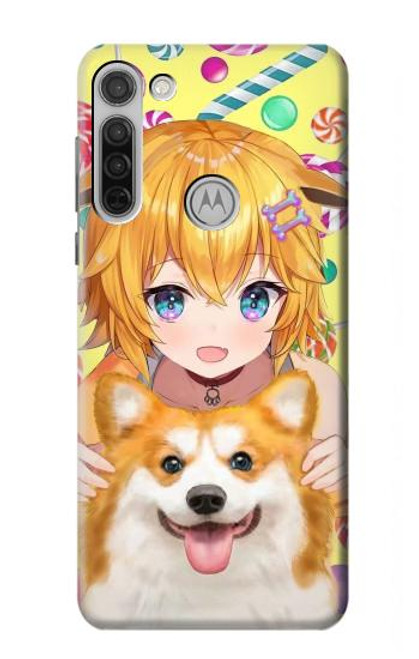 S3918 Baby Corgi Dog Corgi Girl Candy Case For Motorola Moto G8