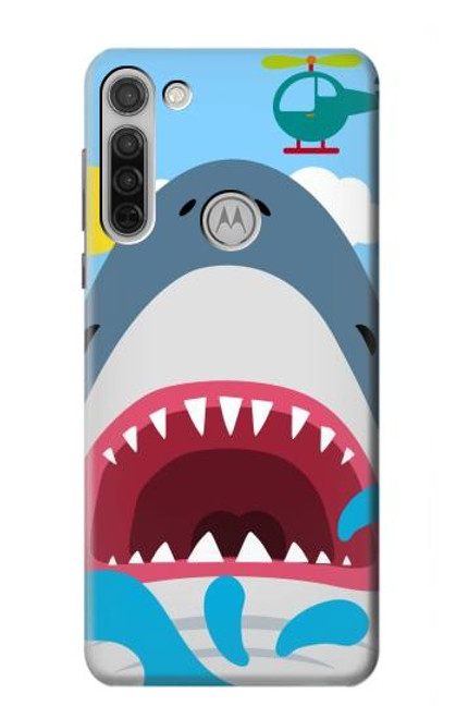 S3947 Shark Helicopter Cartoon Case For Motorola Moto G8