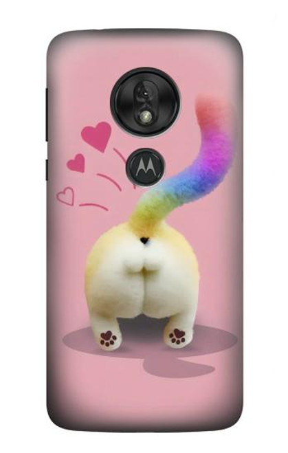 S3923 Cat Bottom Rainbow Tail Case For Motorola Moto G7 Play