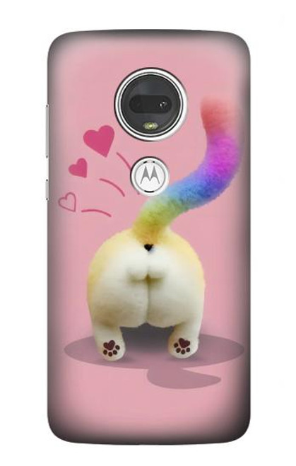 S3923 Cat Bottom Rainbow Tail Case For Motorola Moto G7, Moto G7 Plus