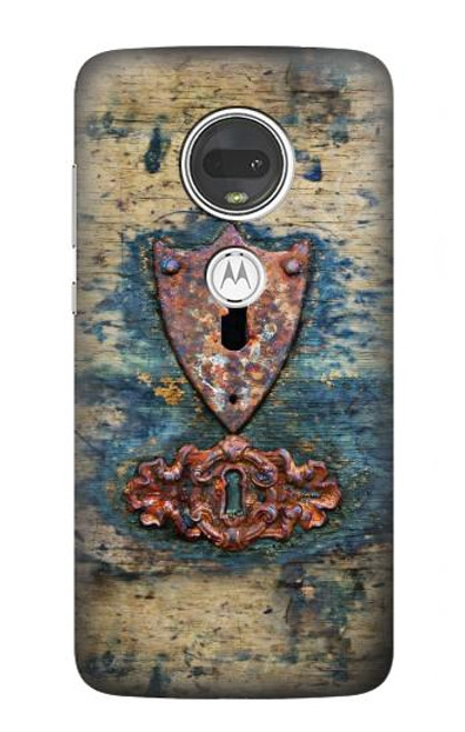 S3955 Vintage Keyhole Weather Door Case For Motorola Moto G7, Moto G7 Plus