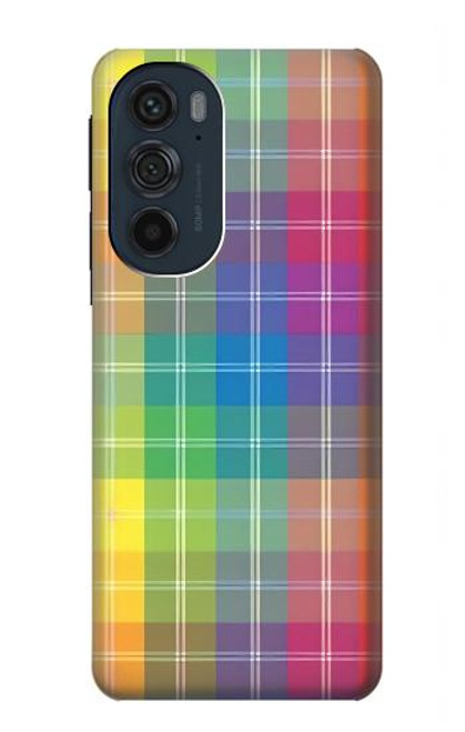 S3942 LGBTQ Rainbow Plaid Tartan Case For Motorola Edge 30 Pro