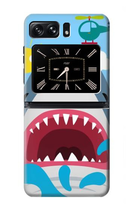 S3947 Shark Helicopter Cartoon Case For Motorola Moto Razr 2022