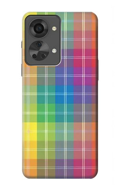 S3942 LGBTQ Rainbow Plaid Tartan Case For OnePlus Nord 2T