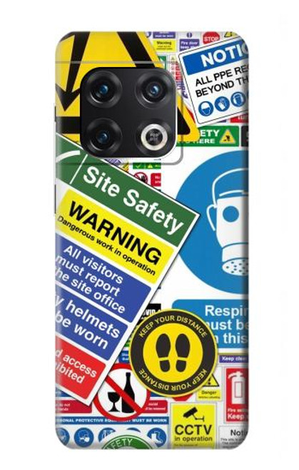 S3960 Safety Signs Sticker Collage Case For OnePlus 10 Pro