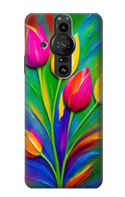 S3926 Colorful Tulip Oil Painting Case For Sony Xperia Pro-I