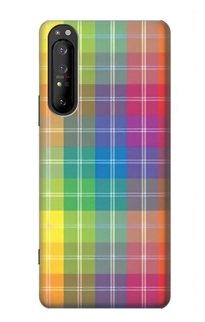 S3942 LGBTQ Rainbow Plaid Tartan Case For Sony Xperia 1 II