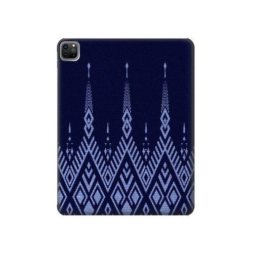 S3950 Textile Thai Blue Pattern Hard Case For iPad Pro 12.9 (2022,2021,2020,2018, 3rd, 4th, 5th, 6th)