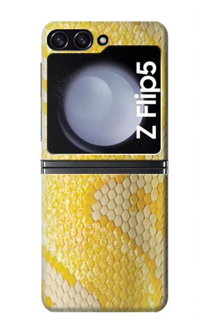 S2713 Yellow Snake Skin Graphic Printed Case For Samsung Galaxy Z Flip 5