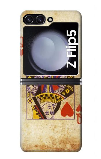 S2833 Poker Card Queen Hearts Case For Samsung Galaxy Z Flip 5