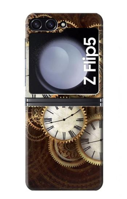 S3172 Gold Clock Live Case For Samsung Galaxy Z Flip 5