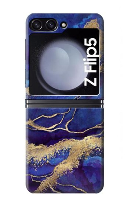 S3906 Navy Blue Purple Marble Case For Samsung Galaxy Z Flip 5