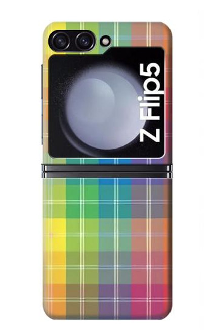 S3942 LGBTQ Rainbow Plaid Tartan Case For Samsung Galaxy Z Flip 5