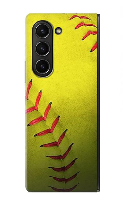 S3031 Yellow Softball Ball Case For Samsung Galaxy Z Fold 5