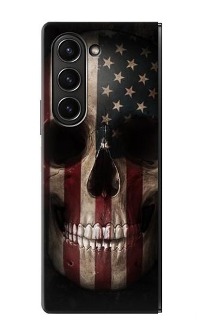 S3850 American Flag Skull Case For Samsung Galaxy Z Fold 5