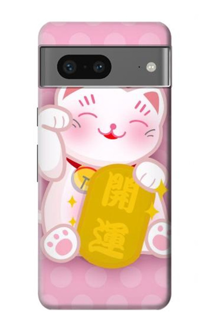 S3025 Pink Maneki Neko Lucky Cat Case For Google Pixel 7a