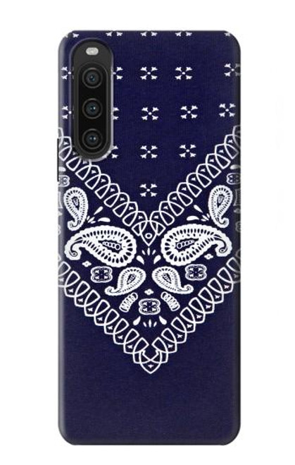 S3357 Navy Blue Bandana Pattern Case For Sony Xperia 10 V