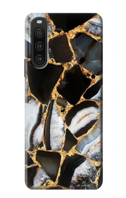 S3419 Gold Marble Graphic Print Case For Sony Xperia 10 V