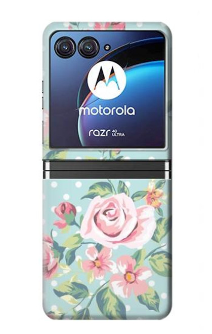 S3494 Vintage Rose Polka Dot Case For Motorola Razr 40 Ultra