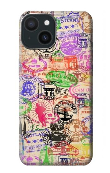 S3904 Travel Stamps Case For iPhone 15