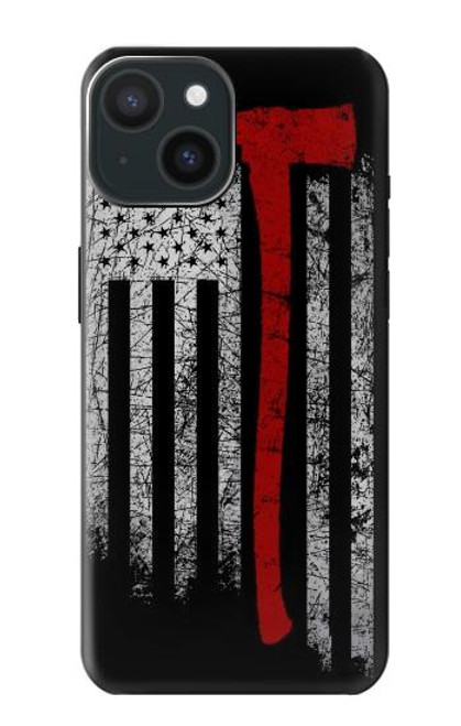 S3958 Firefighter Axe Flag Case For iPhone 15