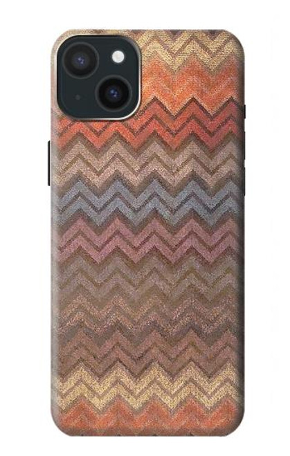 S3752 Zigzag Fabric Pattern Graphic Printed Case For iPhone 15 Plus