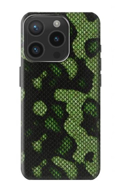 S2877 Green Snake Skin Graphic Printed Case For iPhone 15 Pro