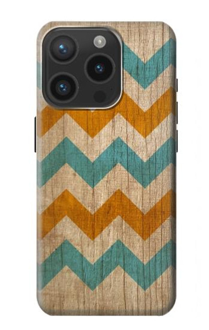 S3033 Vintage Wood Chevron Graphic Printed Case For iPhone 15 Pro