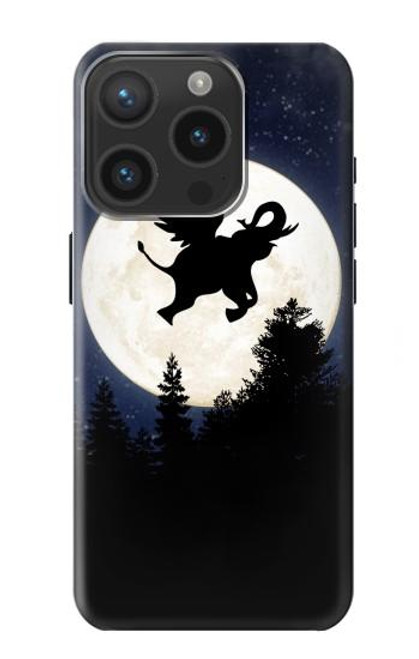 S3323 Flying Elephant Full Moon Night Case For iPhone 15 Pro