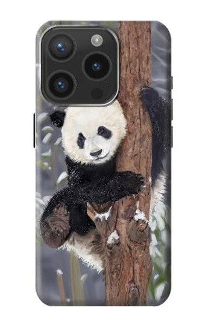 S3793 Cute Baby Panda Snow Painting Case For iPhone 15 Pro