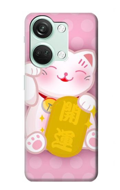 S3025 Pink Maneki Neko Lucky Cat Case For OnePlus Nord 3