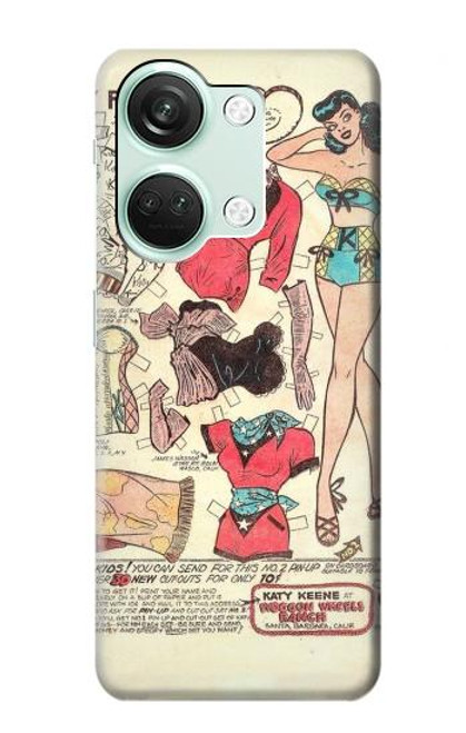 S3820 Vintage Cowgirl Fashion Paper Doll Case For OnePlus Nord 3