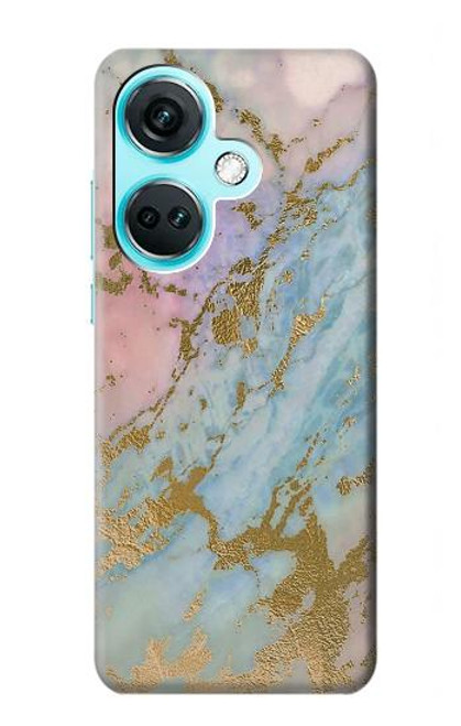 S3717 Rose Gold Blue Pastel Marble Graphic Printed Case For OnePlus Nord CE3