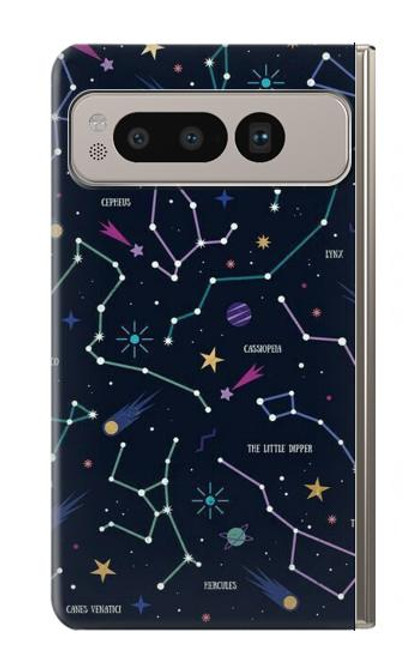 S3220 Star Map Zodiac Constellations Case For Google Pixel Fold