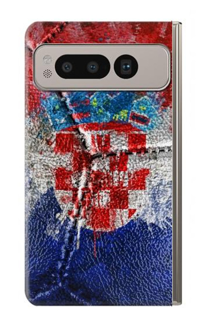 S3313 Croatia Flag Vintage Football Graphic Case For Google Pixel Fold