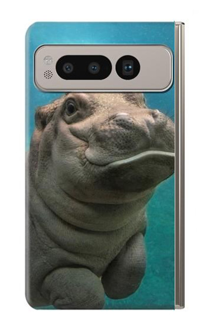 S3871 Cute Baby Hippo Hippopotamus Case For Google Pixel Fold