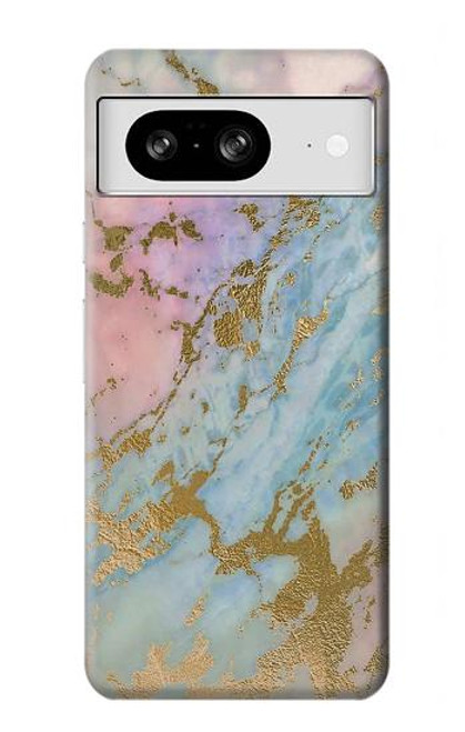 S3717 Rose Gold Blue Pastel Marble Graphic Printed Case For Google Pixel 8