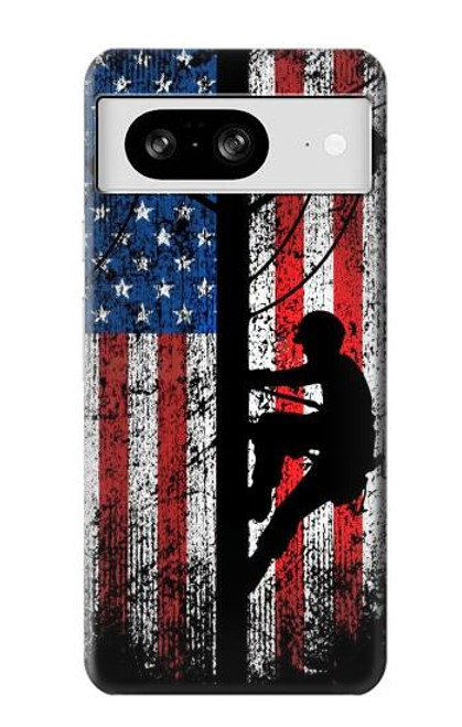 S3803 Electrician Lineman American Flag Case For Google Pixel 8