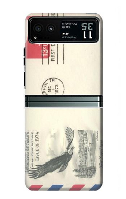 S3551 Vintage Airmail Envelope Art Case For Motorola Razr 40