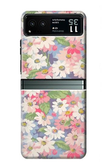 S3688 Floral Flower Art Pattern Case For Motorola Razr 40